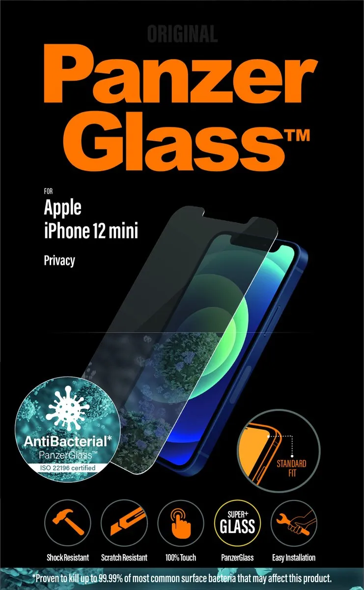 PanzerGlass Gehard Glas Privacy Screenprotector iPhone 12 Mini