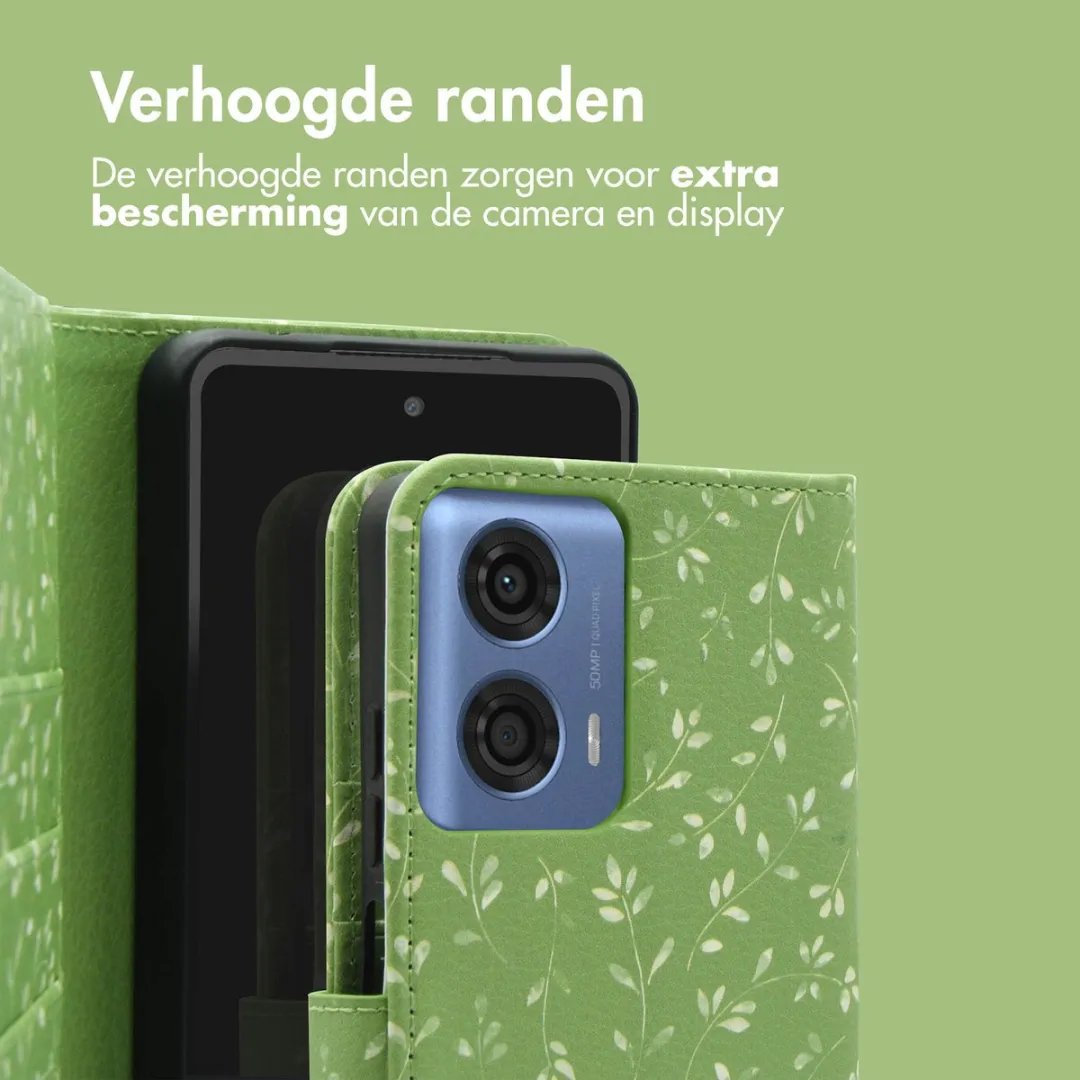 Imoshion Moto G04/G24 Bookcase Hoesje - Green Flowers