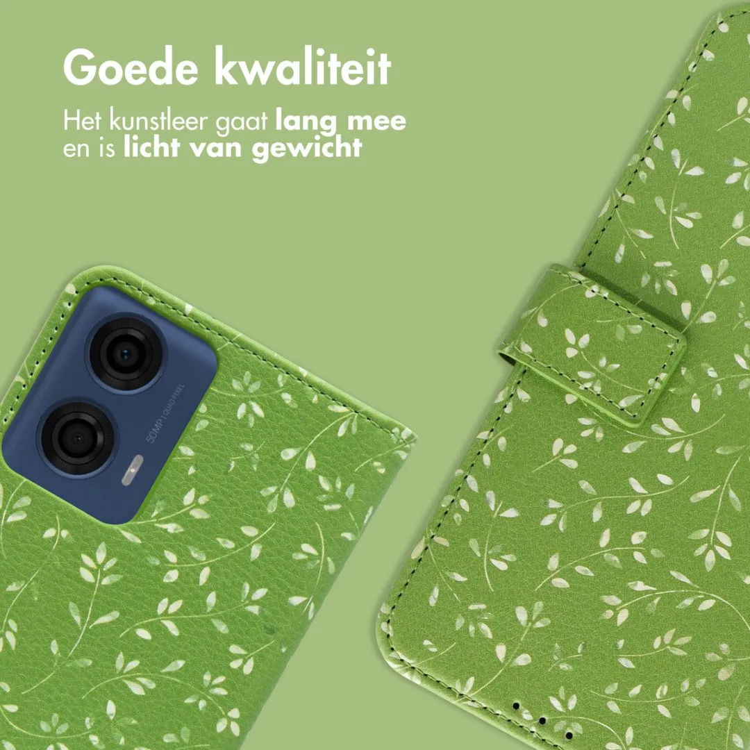 Imoshion Moto G04/G24 Bookcase Hoesje - Green Flowers