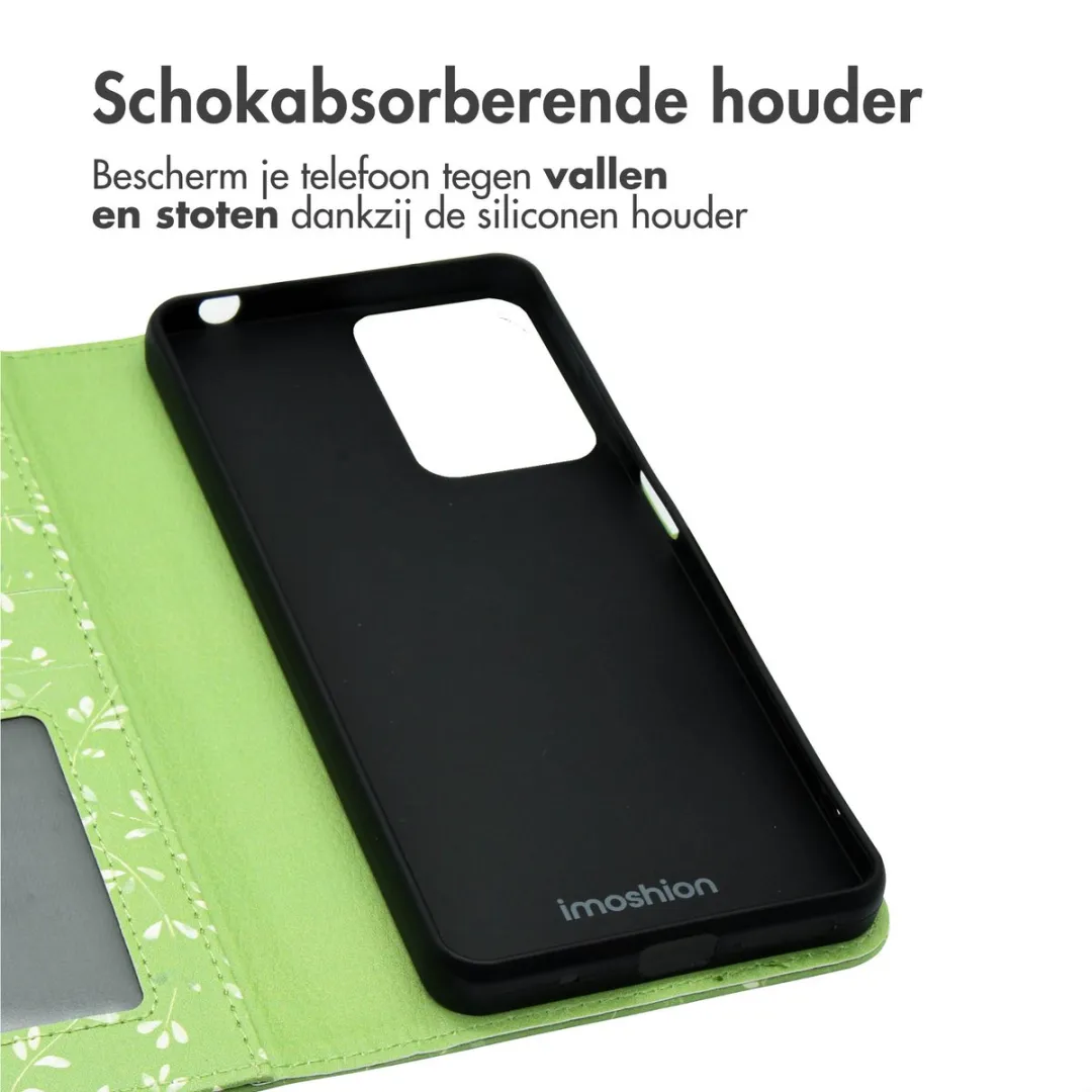 Imoshion Moto G04/G24 Bookcase Hoesje - Green Flowers - afbeelding 6 van 6