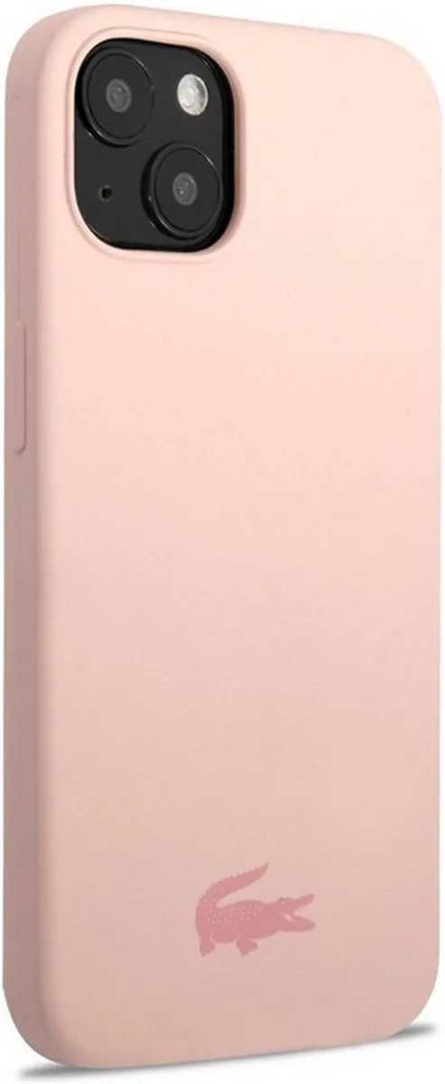 Lacoste Glossy Silicone Back Case Roze - iPhone 13