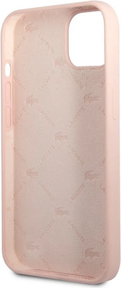 Lacoste Glossy Silicone Back Case Roze - iPhone 13