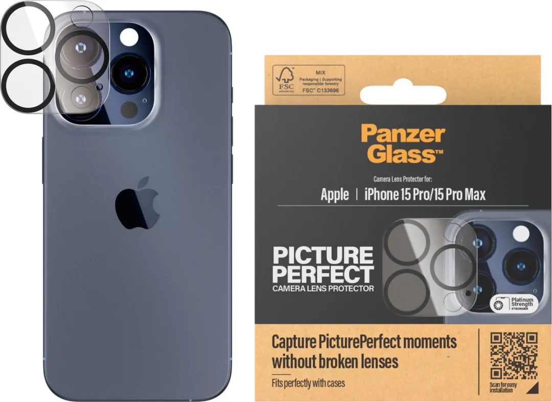 PanzerGlass PZ-1137 iPhone 15 Pro Camera Protector - Zwart