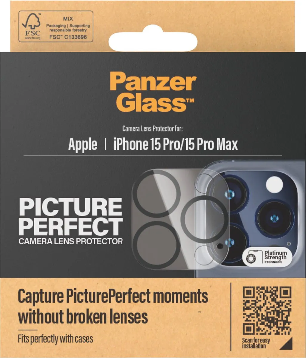 PanzerGlass PZ-1137 iPhone 15 Pro Camera Protector - Zwart
