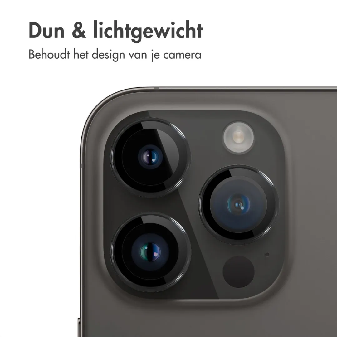 Imoshion Camera Lens Protector iPhone 15 Pro Max - 2 Stuks - Zwart