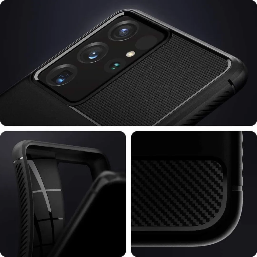 Spigen Samsung Galaxy S21 Ultra Rugged Armor Hoesje - Zwart - mpn-8809756642074 - afbeelding 4 van 6