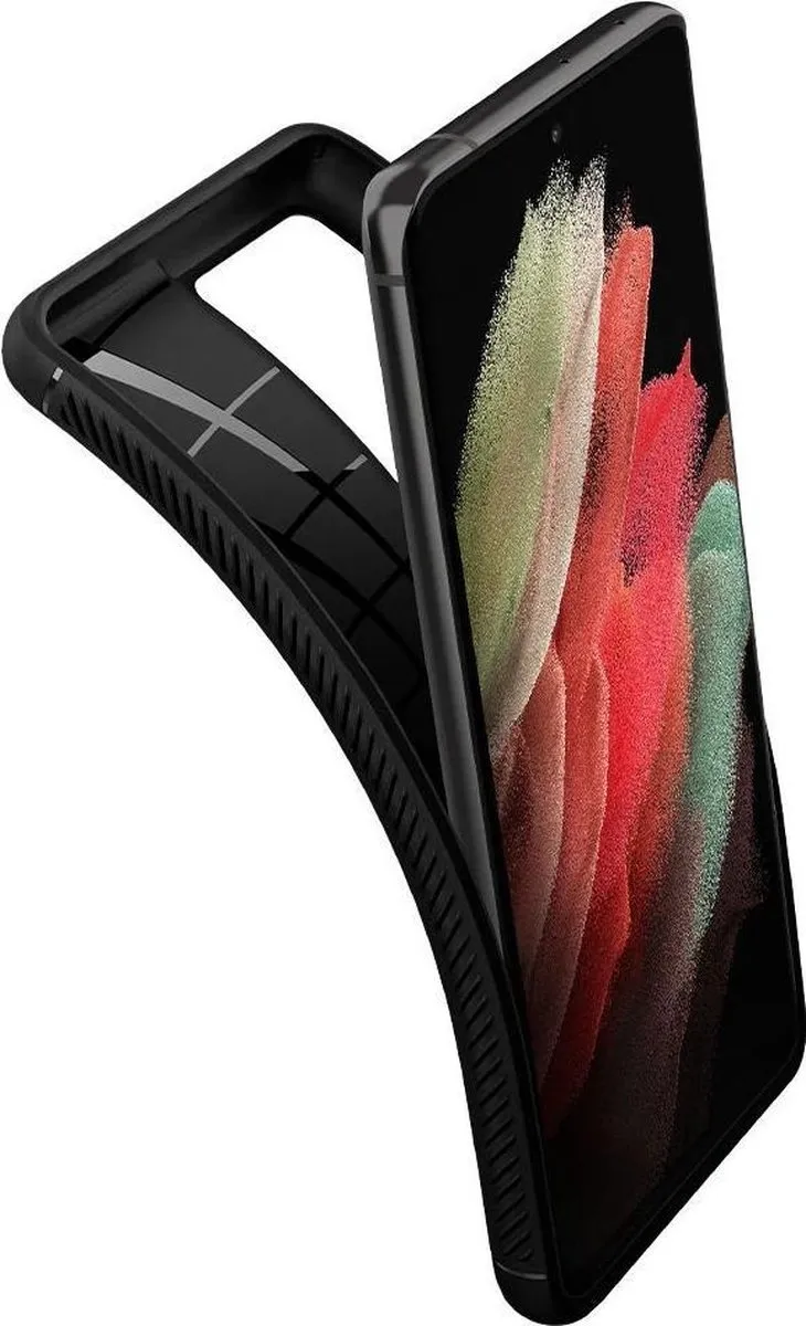 Spigen Samsung Galaxy S21 Ultra Rugged Armor Hoesje - Zwart - mpn-8809756642074 - afbeelding 3 van 6