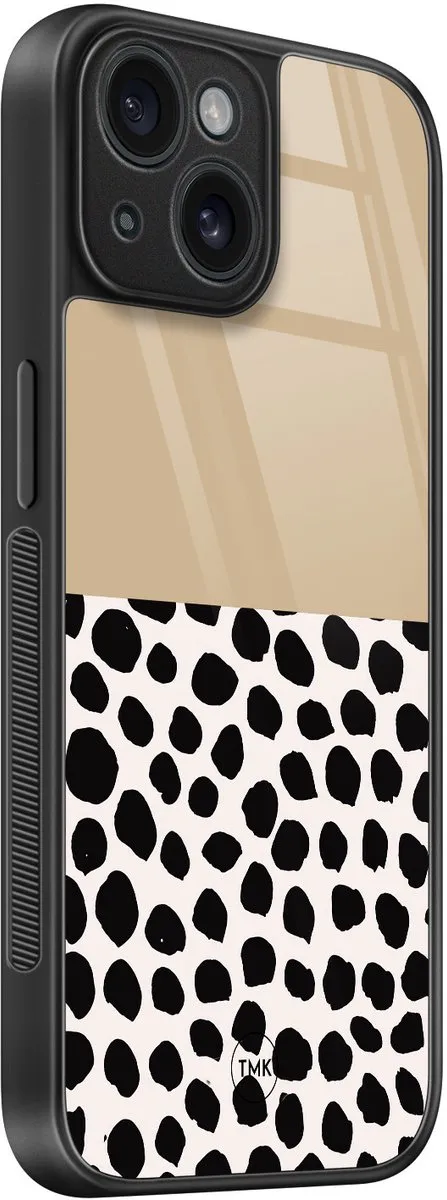 Casevibes iPhone 15 Hoesje - Bruin Dots Abstract - TPU