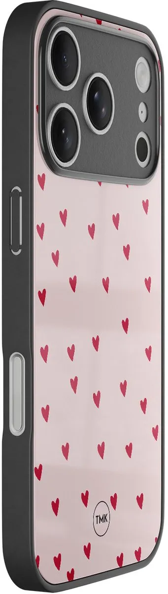 Casevibes iPhone 17 Pro Max Hoesje - Hartjesprint - Zwart