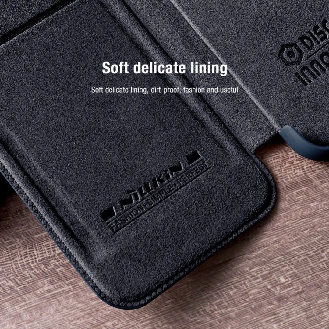 Nillkin Qin Pro Hoesje iPhone 14 Pro Max - 2 Pasjes - Bruin