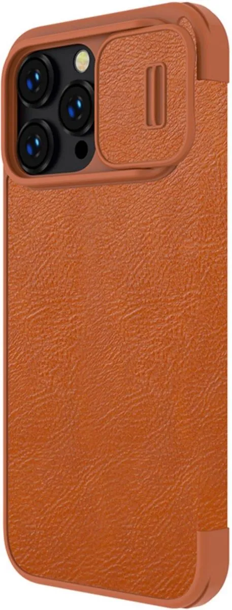 Nillkin Qin Pro Hoesje iPhone 14 Pro Max - 2 Pasjes - Bruin