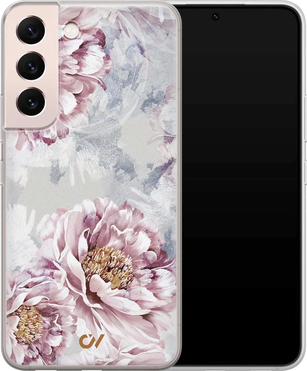 Casevibes Galaxy S22 Hoesje Floral Print - Beige