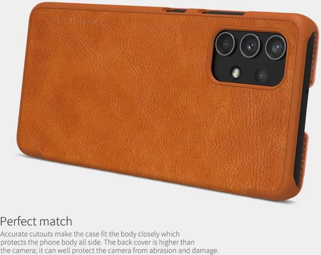 Nillkin Qin Samsung Galaxy A32 4G Hoesje Wallet - Bruin - afbeelding 6 van 6