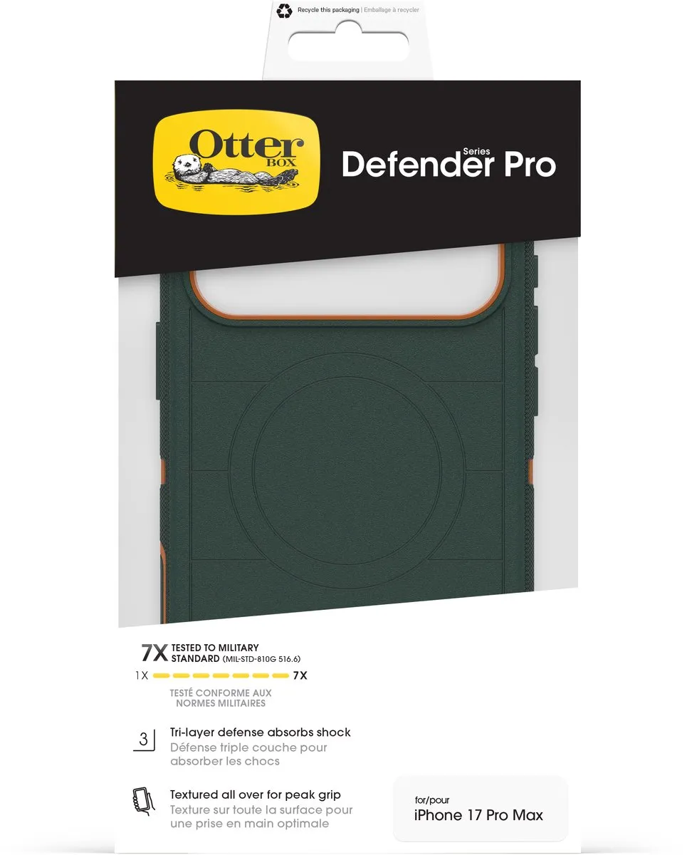 Otterbox Defender Pro - Geschikt voor iPhone 17 Pro Max hoesje - Magsafe Backcover - Groen