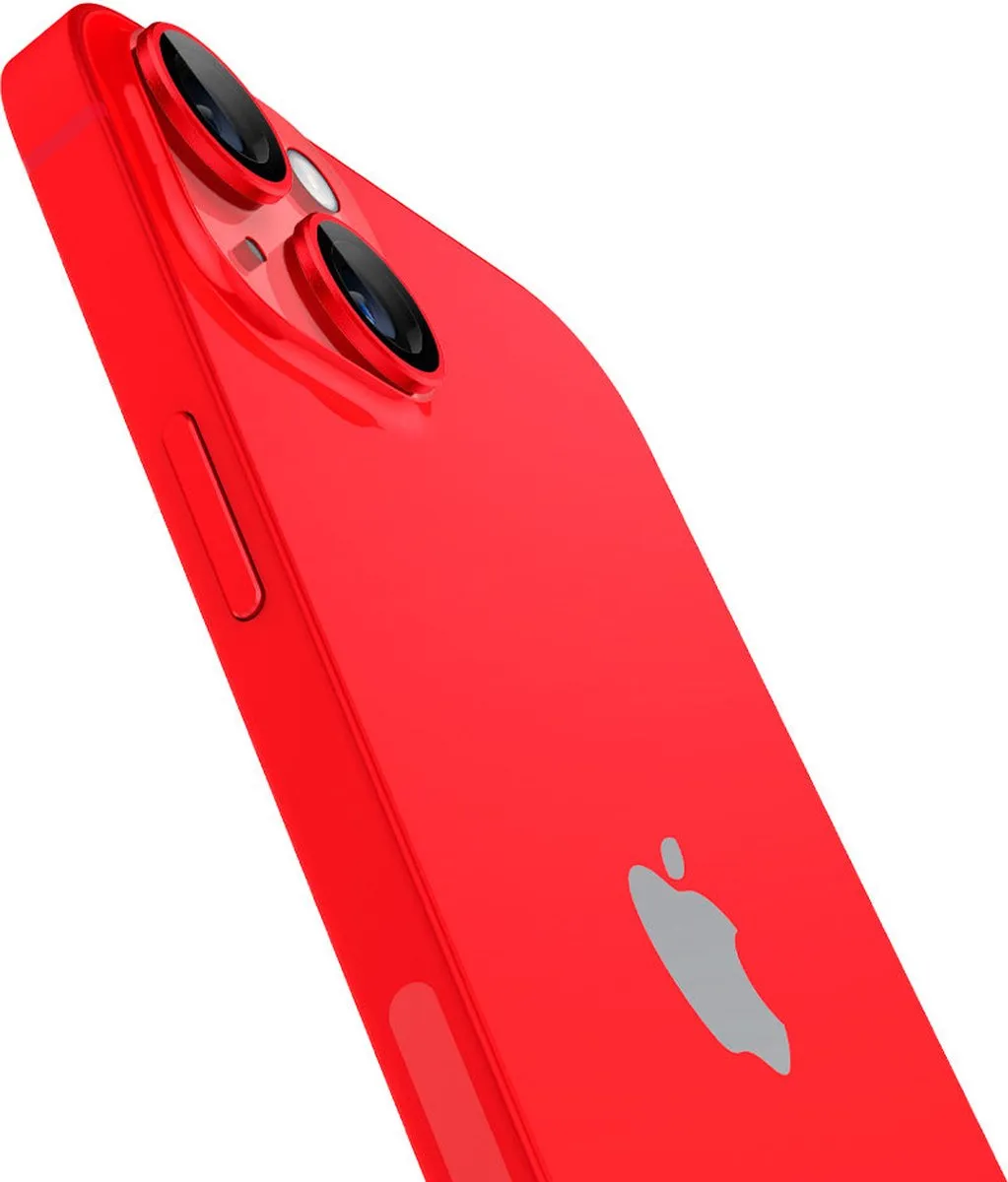 Spigen iPhone 14/14 Plus Camera Lens Glasbeschermer - Rood - 2 Stuks