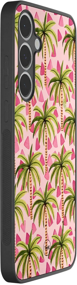 Casevibes S/S24FE/B/018 Hoesje Samsung Galaxy S24 FE - Roze Palmbomen