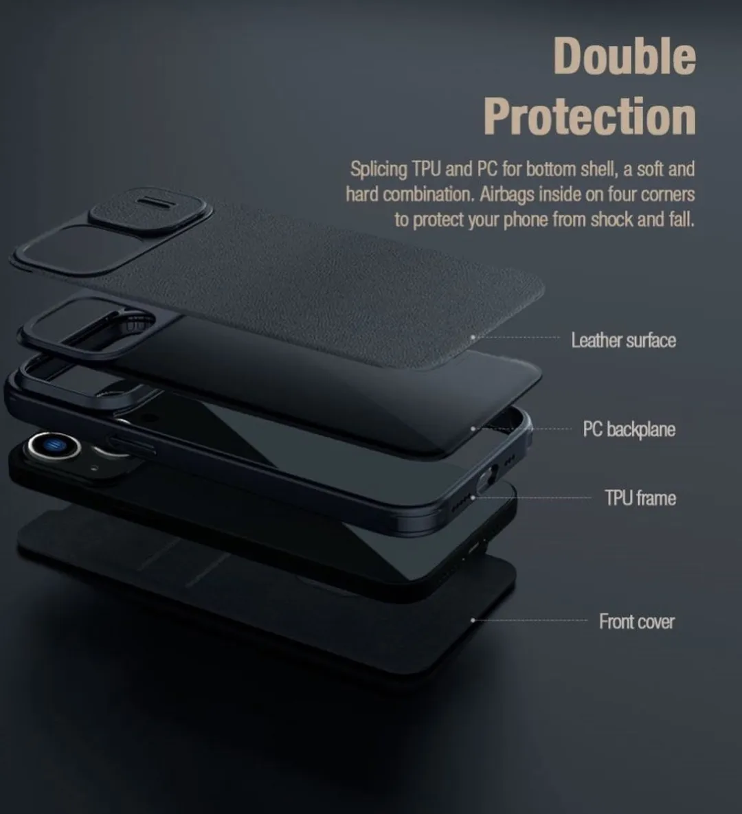 Nillkin Qin Pro Hoesje iPhone 14 - Groen