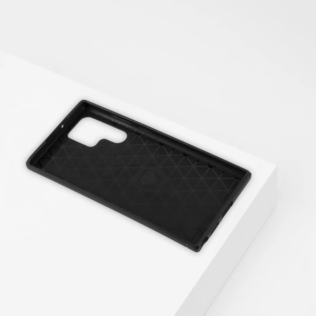 BMAX Carbon Hoesje Samsung Galaxy S22 Ultra - Zwart