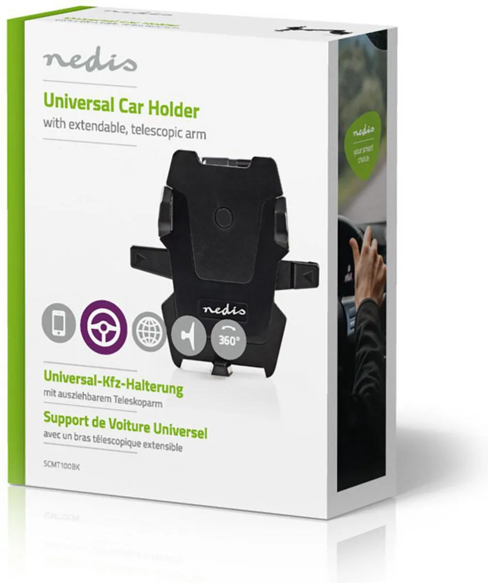 Nedis Smartphonehouder Auto SCMT100BK - Universeel 4-6.4" - Zwart - afbeelding 6 van 6