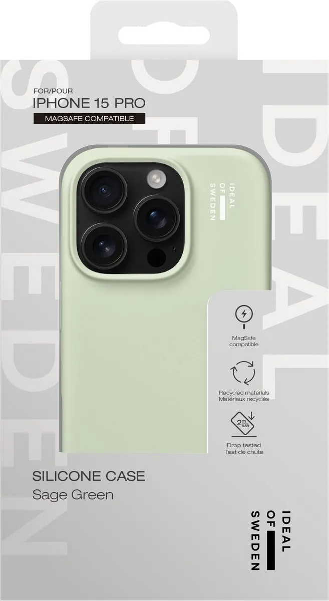 iDeal of Sweden Silicone Hoesje iPhone 15 Pro - Sage Groen - MagSafe