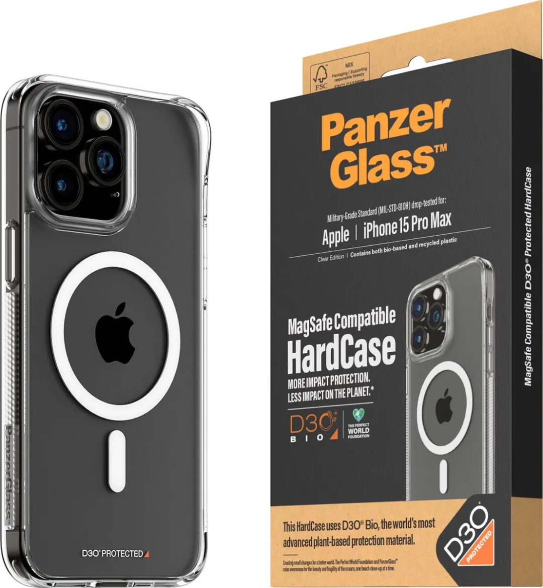 PanzerGlass iPhone 15 Pro Max MagSafe HardCase D3O - Transparant - afbeelding 2 van 6