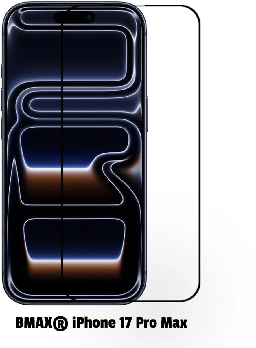 BMAX iPhone 17 Pro Max Screenprotector 2 Stuks - Full Cover Glas - Zwart
