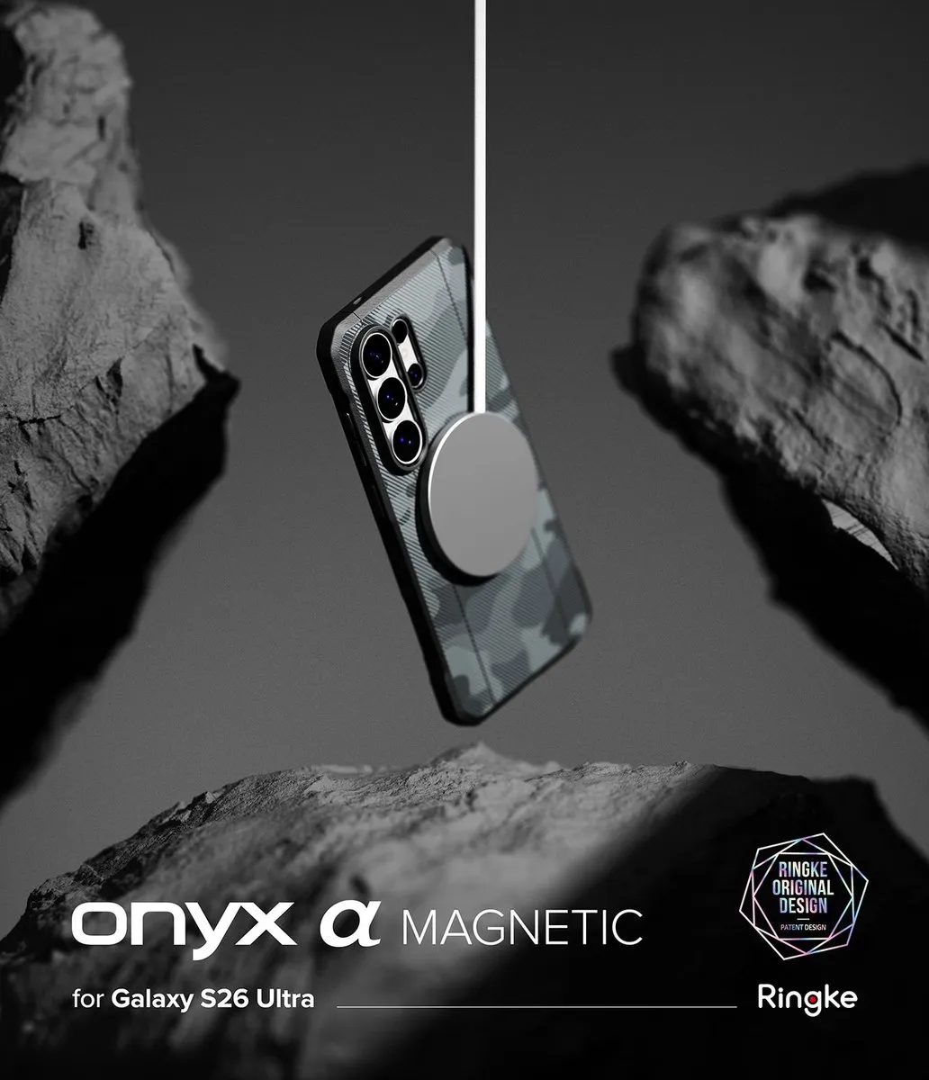 Ringke Onyx Alpha Magnetic Hoesje - Samsung Galaxy S26 Ultra - Camo Zwart