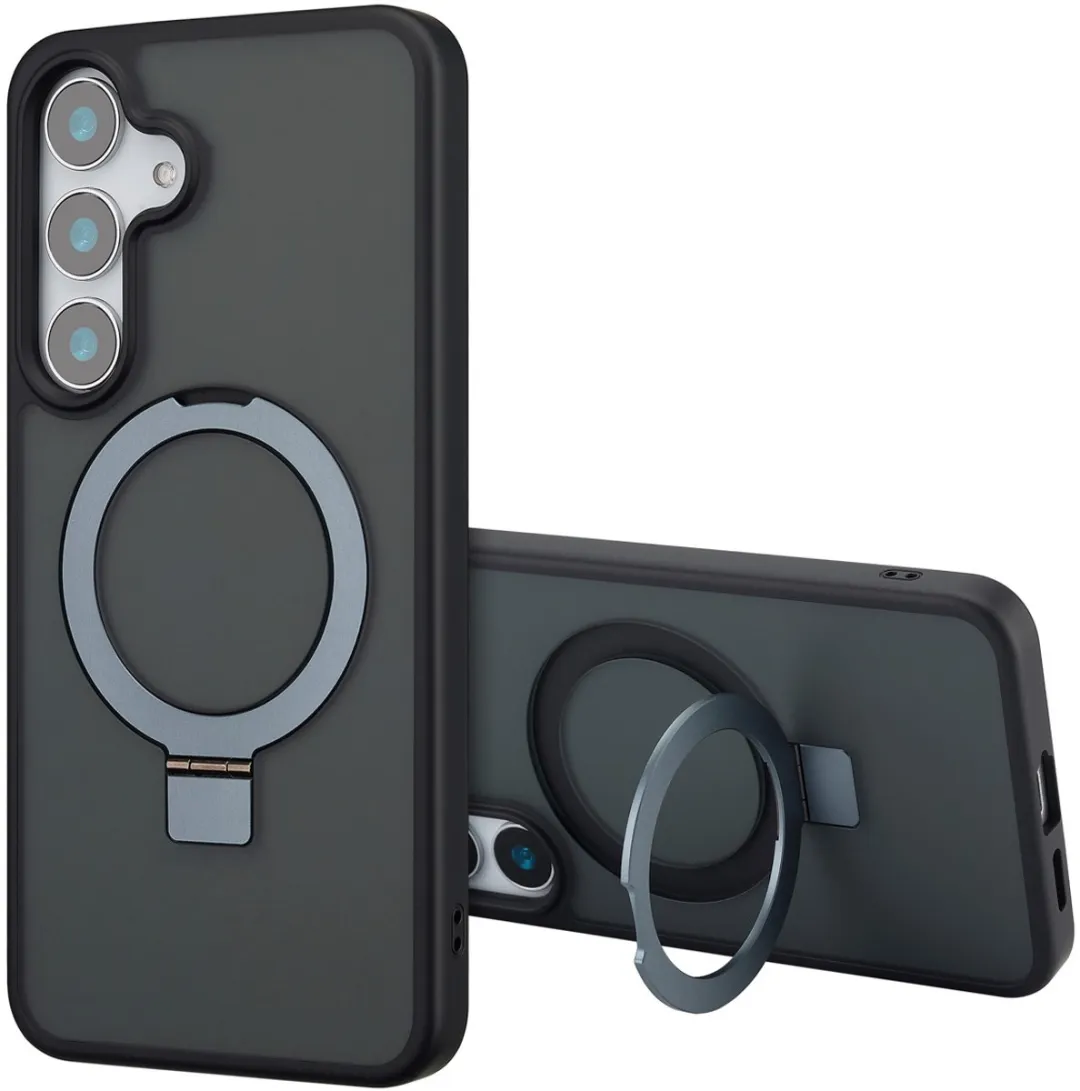 Accezz Hoesje Samsung Galaxy S25 Plus Ring Stand - Zwart