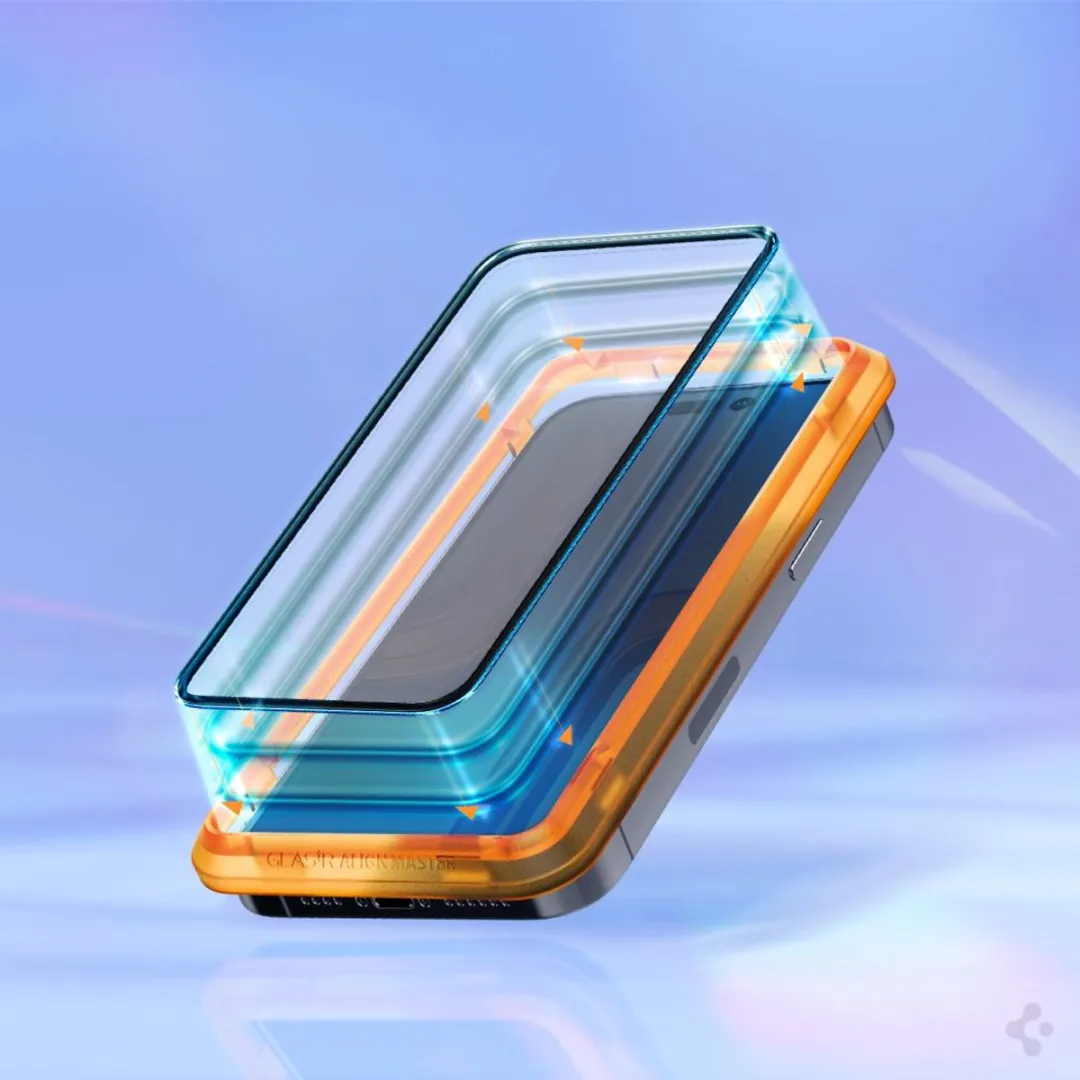 Spigen AlignMaster Glas iPhone 14 Pro Max - 2 Stuks - Zwart - afbeelding 6 van 6