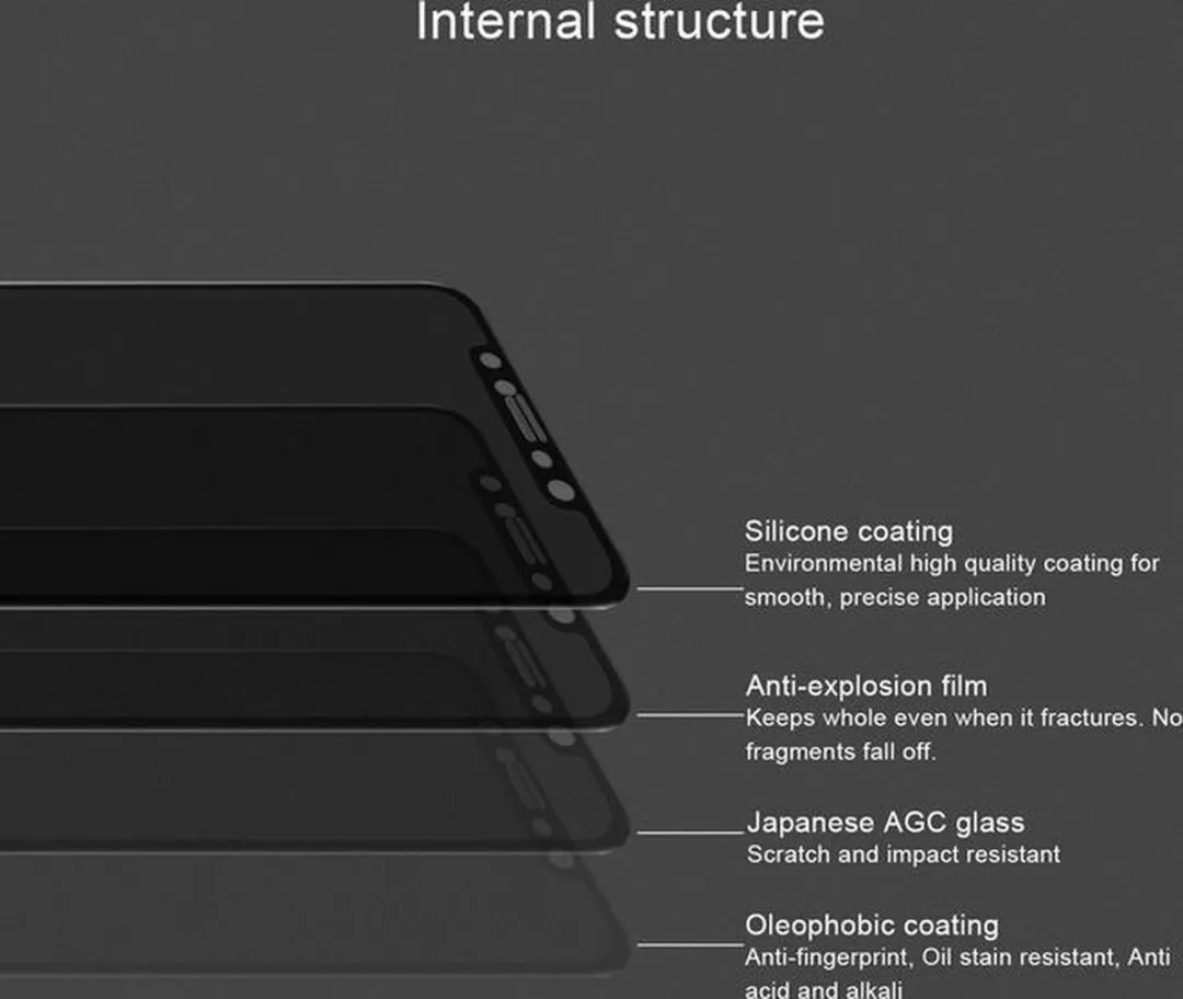 Nillkin TemperedGlass 3D AP+ MAX iPhone XS Max - Zwart - afbeelding 4 van 5