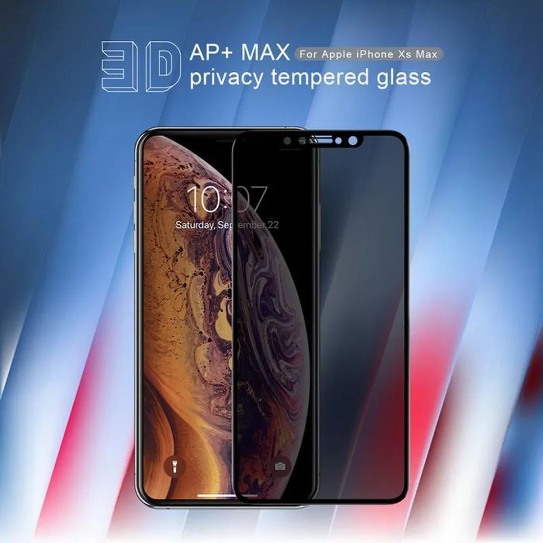 Nillkin TemperedGlass 3D AP+ MAX iPhone XS Max - Zwart - afbeelding 2 van 5