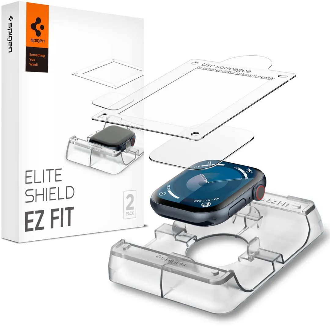 Spigen EliteShield EZ Fit Screenprotector Apple Watch 10/11 46mm - Transparant - 2 Stuks