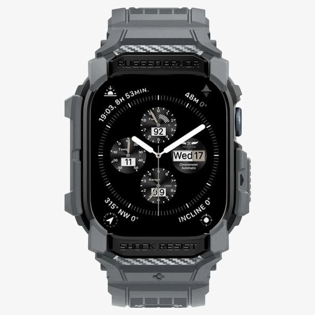 Spigen Rugged Armor Pro Hoes Apple Watch 10/11 46mm - Grijs