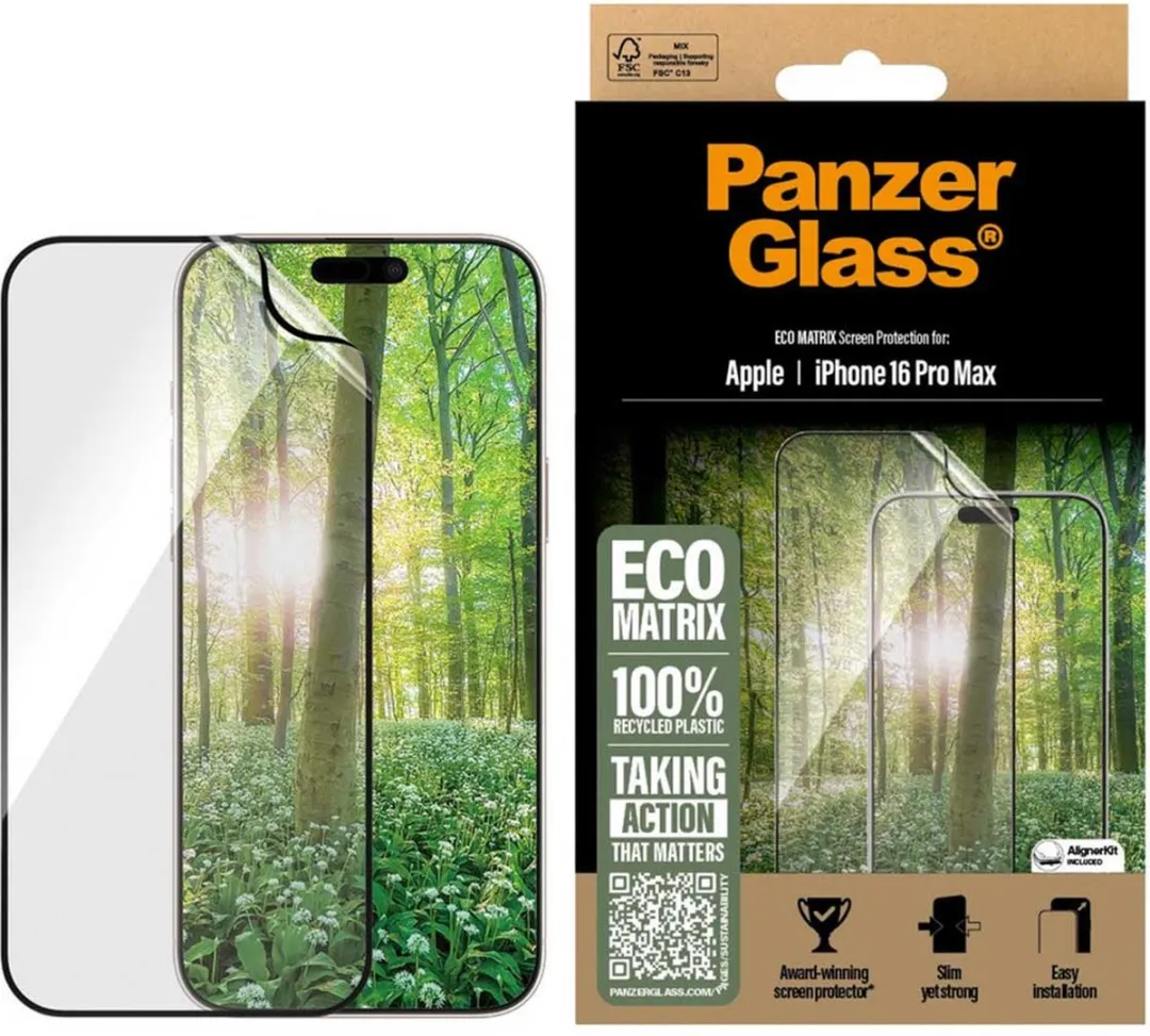 PanzerGlass Matrix Recycled Ultra-Wide Screenprotector iPhone 16 Pro Max - 6257877 - afbeelding 4 van 4