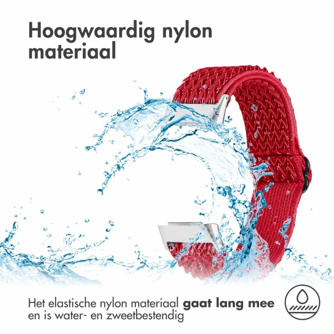 Imoshion Elastisch Nylon Bandje Fitbit Charge 5 - Rood