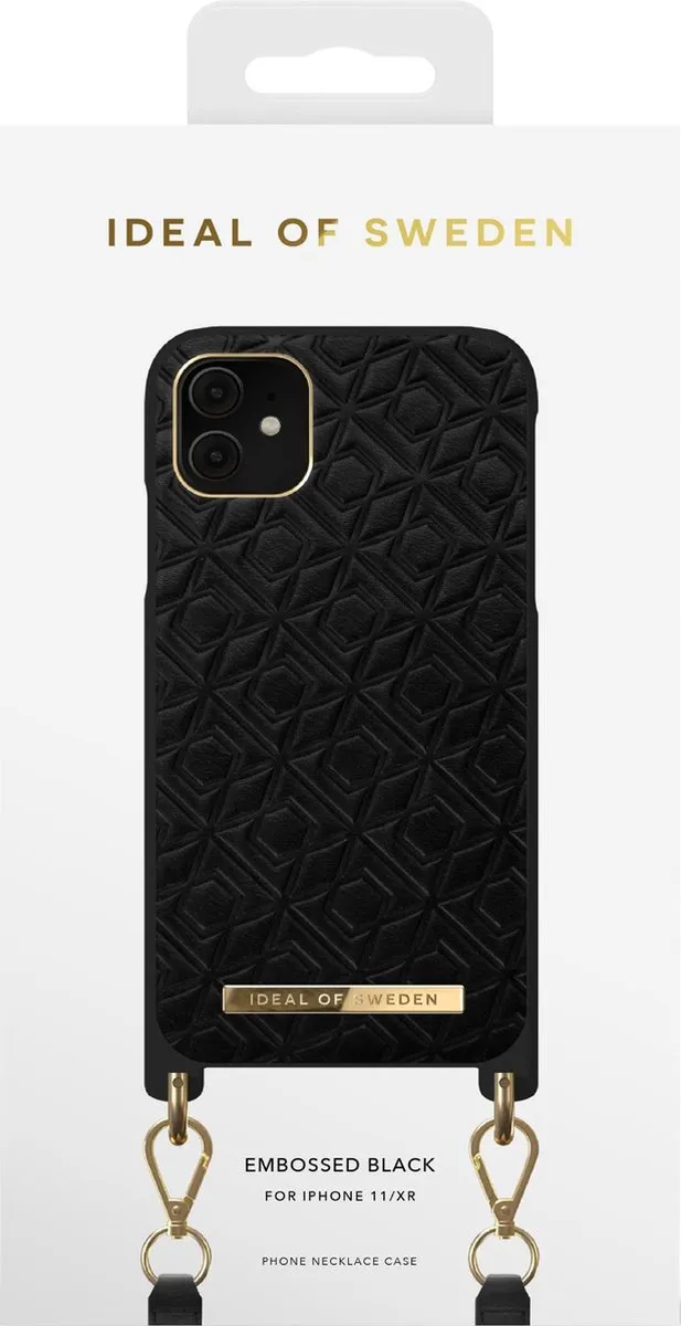 iDeal of Sweden iPhone Necklace Case iPhone 11/XR Embossed Black
