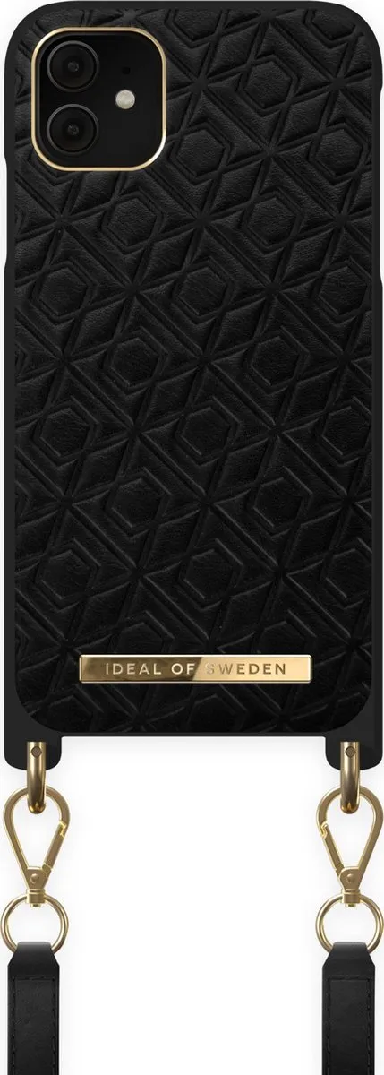 iDeal of Sweden iPhone Necklace Case iPhone 11/XR Embossed Black