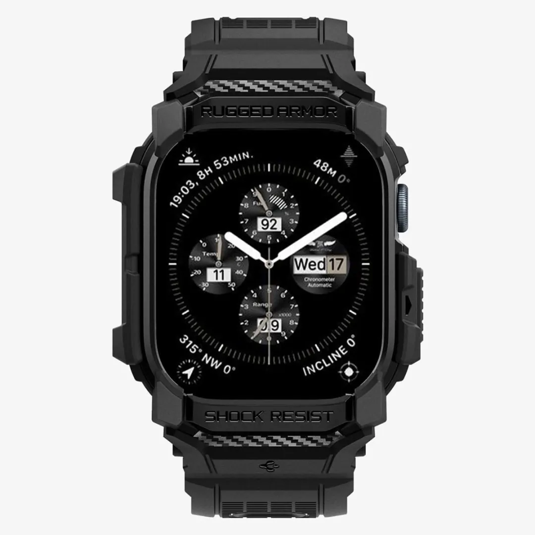 Spigen Rugged Armor Pro Hoes Apple Watch 11/Series 10 46mm - Zwart