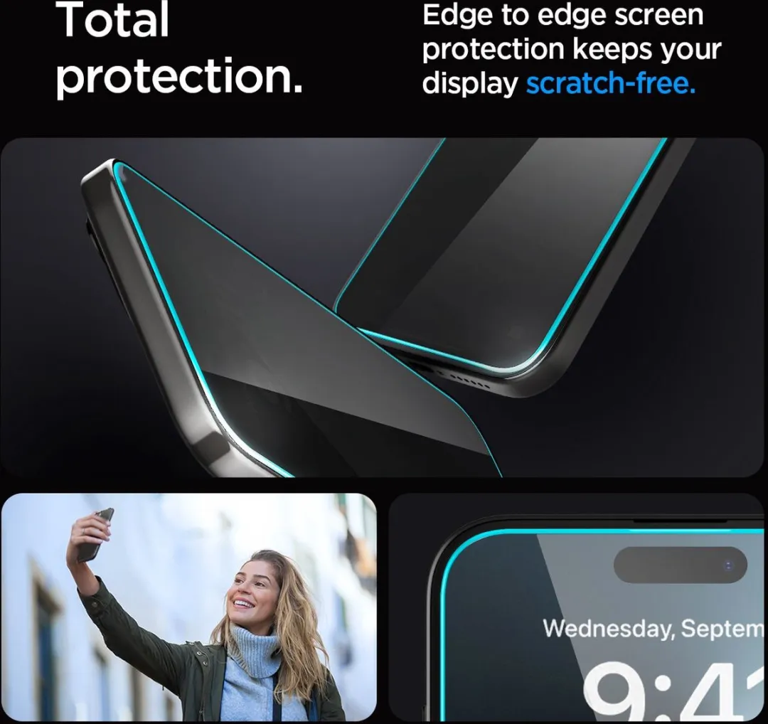 Spigen EZ Fit GLAS.tR AGL07118 Screenprotector - iPhone 15 Pro Max - afbeelding 6 van 6