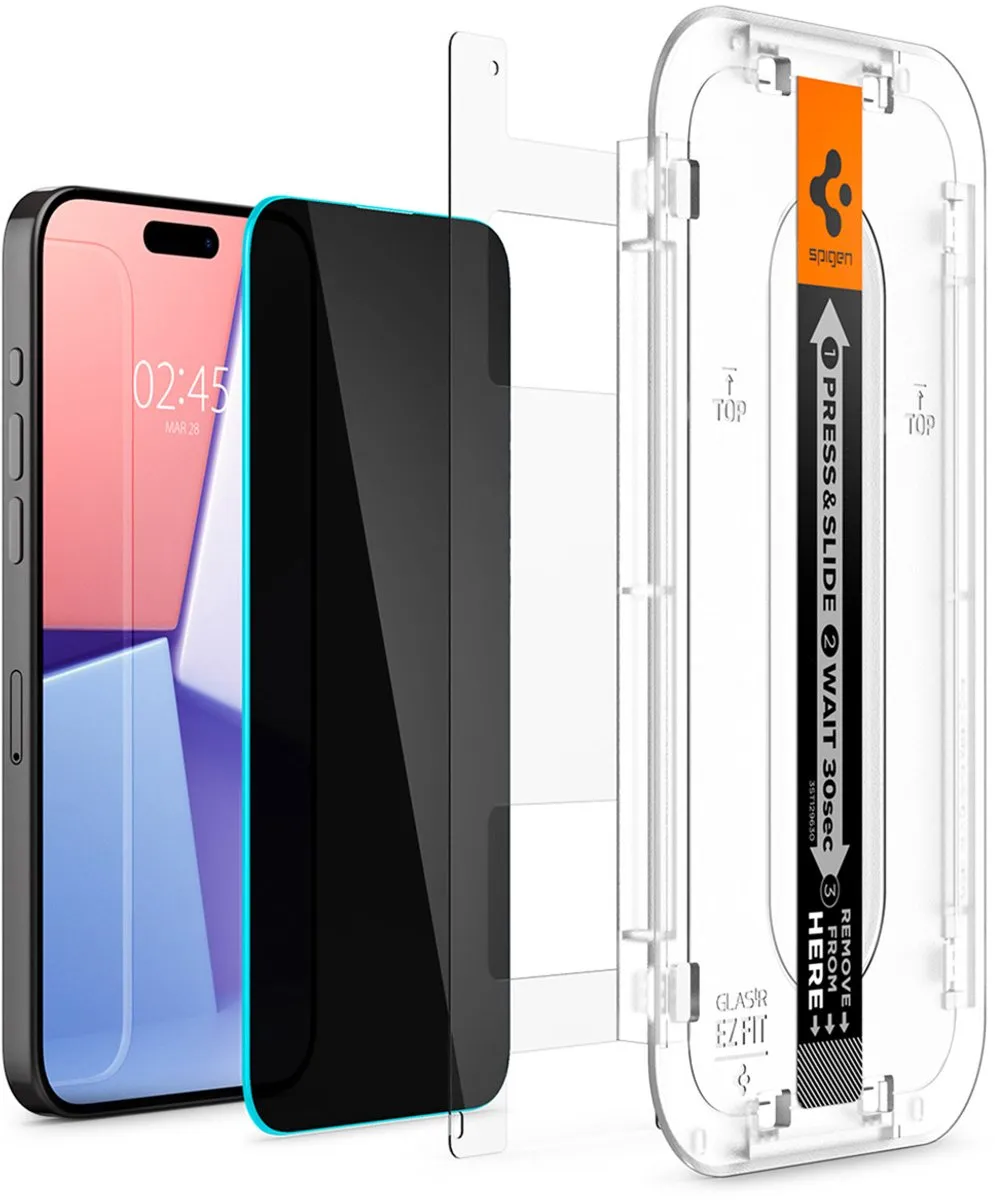 Spigen EZ Fit GLAS.tR AGL07118 Screenprotector - iPhone 15 Pro Max