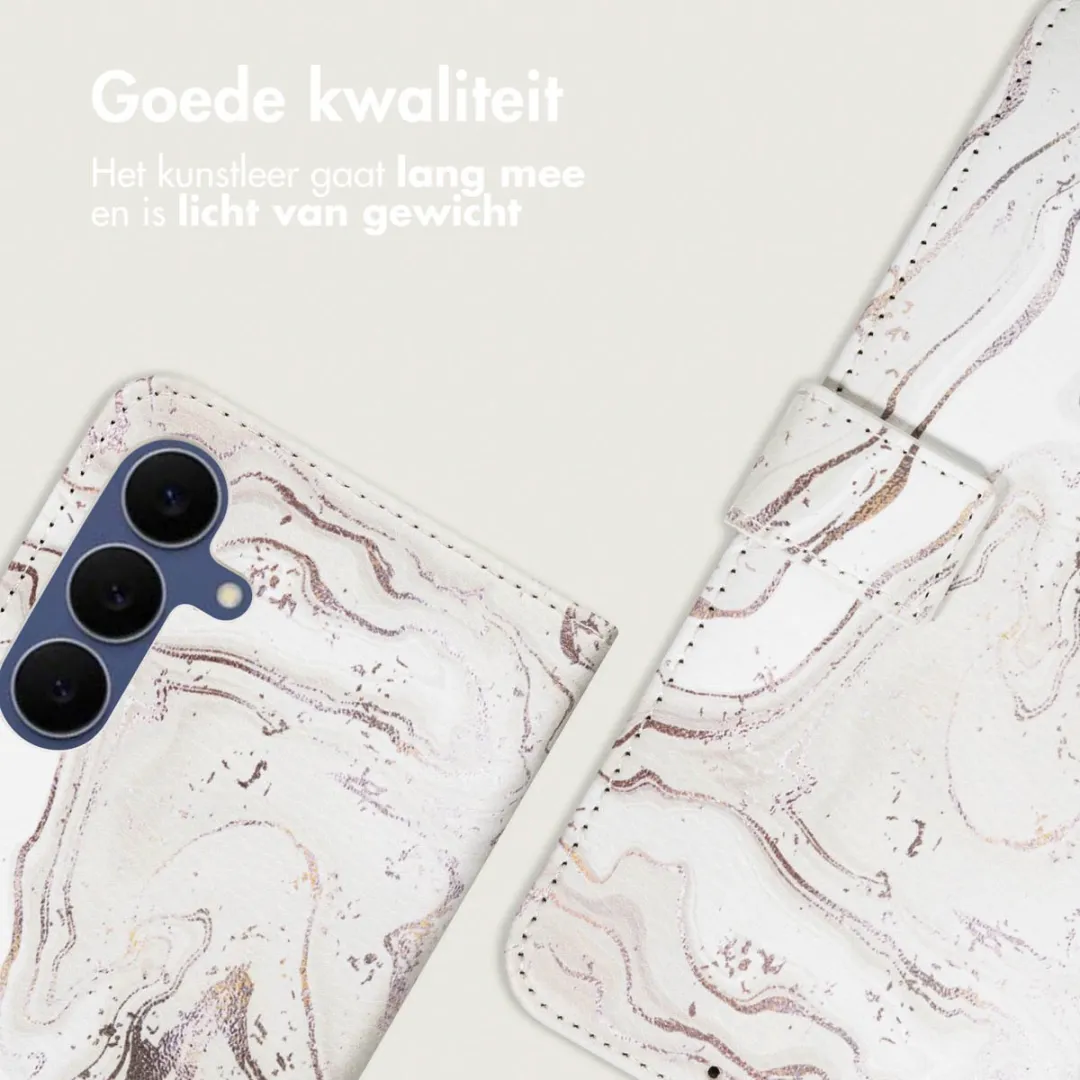 Imoshion Galaxy S25 FE Design Bookcase Hoesje - Sandy Marble