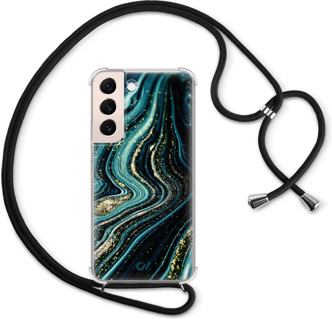 Casevibes Telefoonhoesje S22 Blue Marble Waves - Blauw - C/S22/UV/007