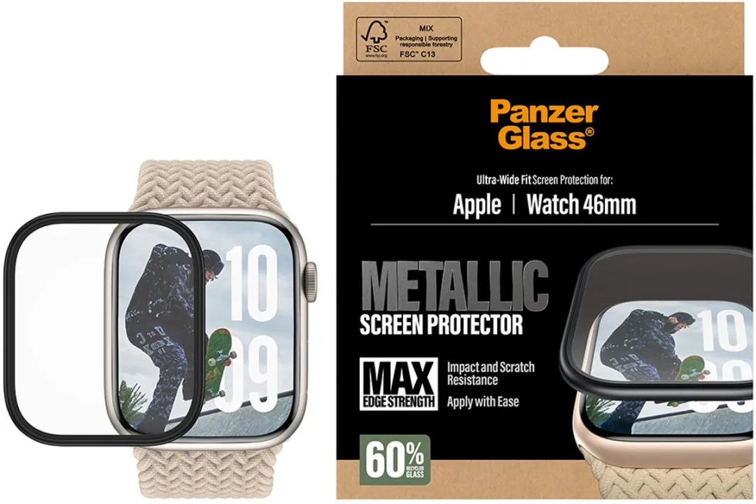 PanzerGlass Apple Watch 46mm Screenprotector - Transparant