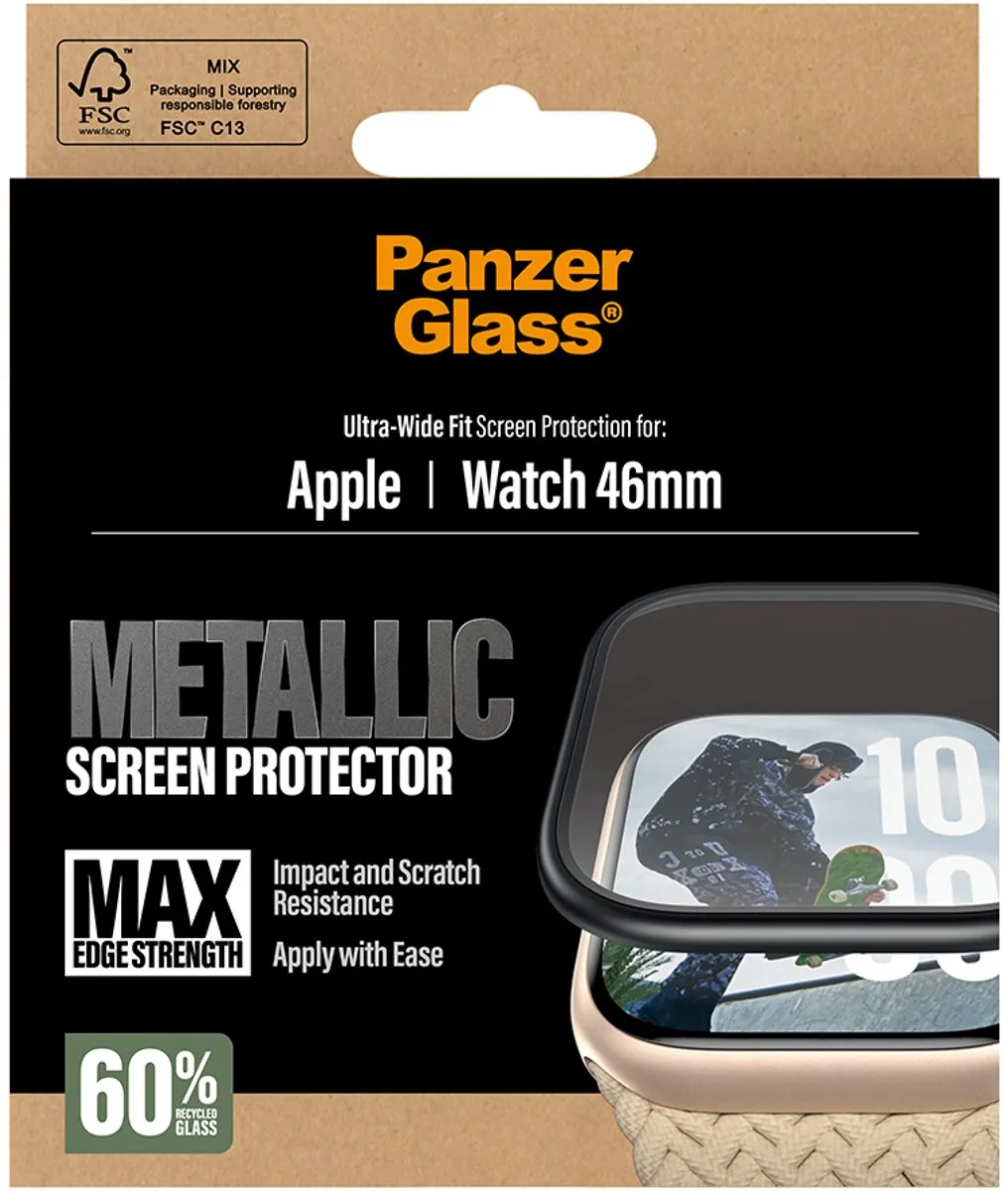 PanzerGlass Apple Watch 46mm Screenprotector - Transparant