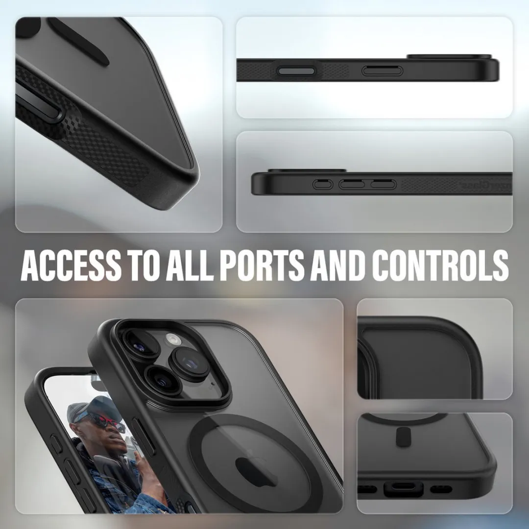 PanzerGlass iPhone 16 Pro HardCase - Zwart MagSafe Transparant - MPN 1302 - afbeelding 6 van 6