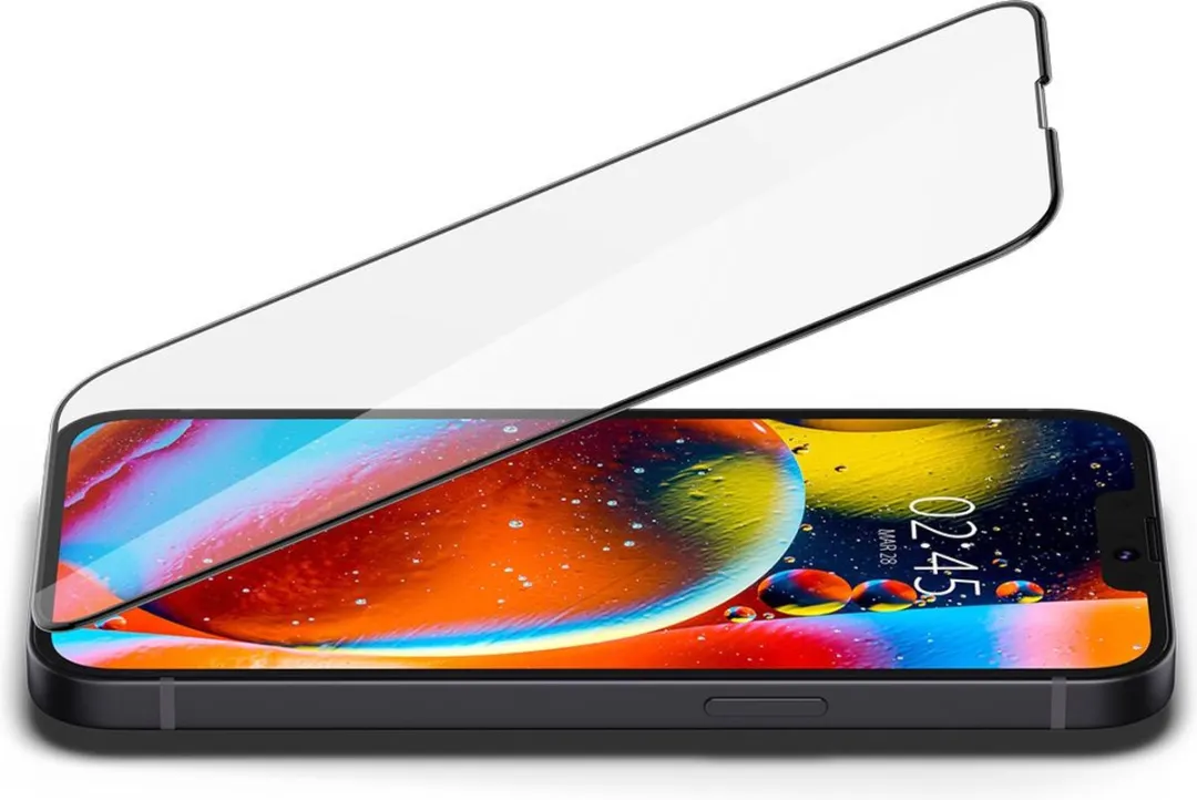 Spigen AGL03383 iPhone 14 Plus Full Cover Glasbeschermer - Zwart - afbeelding 6 van 6