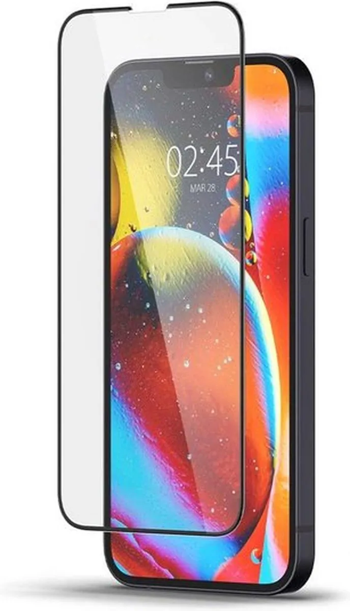 Spigen AGL03383 iPhone 14 Plus Full Cover Glasbeschermer - Zwart - afbeelding 4 van 6