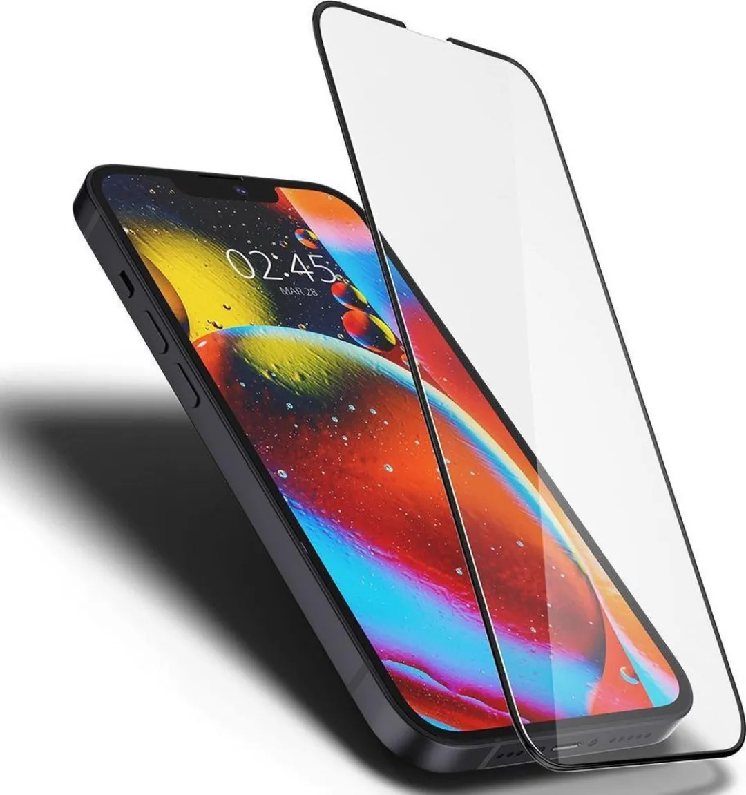 Spigen AGL03383 iPhone 14 Plus Full Cover Glasbeschermer - Zwart - afbeelding 5 van 6