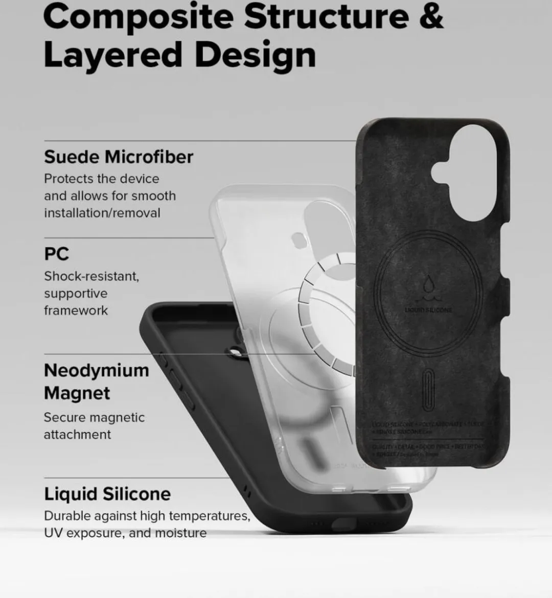 Ringke Silicone MagSafe Hoesje iPhone 16 - Zwart