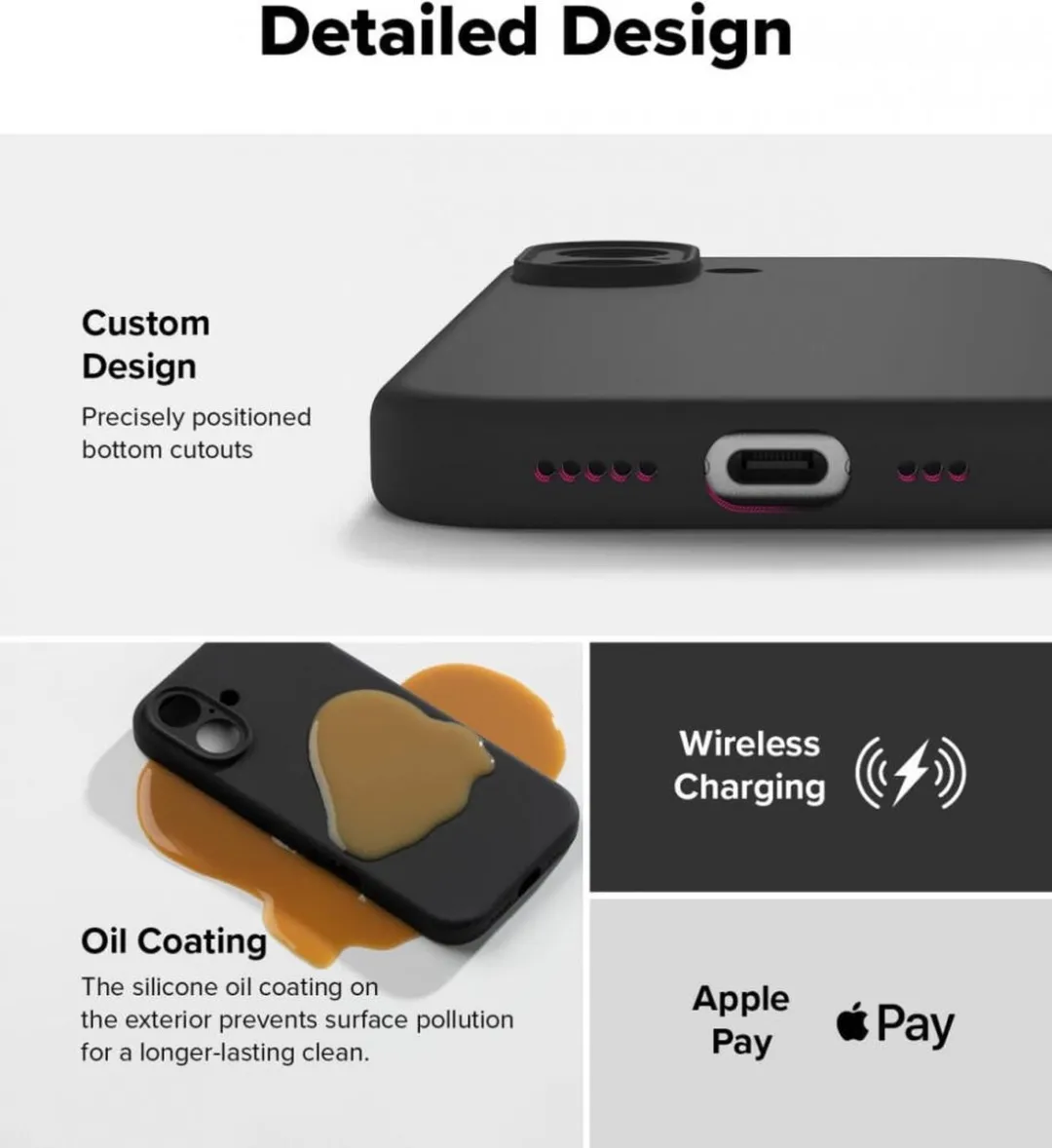 Ringke Silicone MagSafe Hoesje iPhone 16 - Zwart